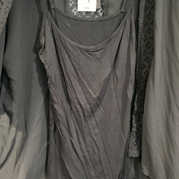 Heartsoul Black Lace Two Layer Blouse - Size Small - Picture 4 of 7